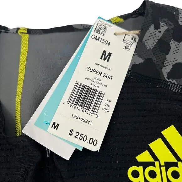 NEW Adidas Men's Adizero Running Carrera Super Suit Heat RDY Grey Four Medium